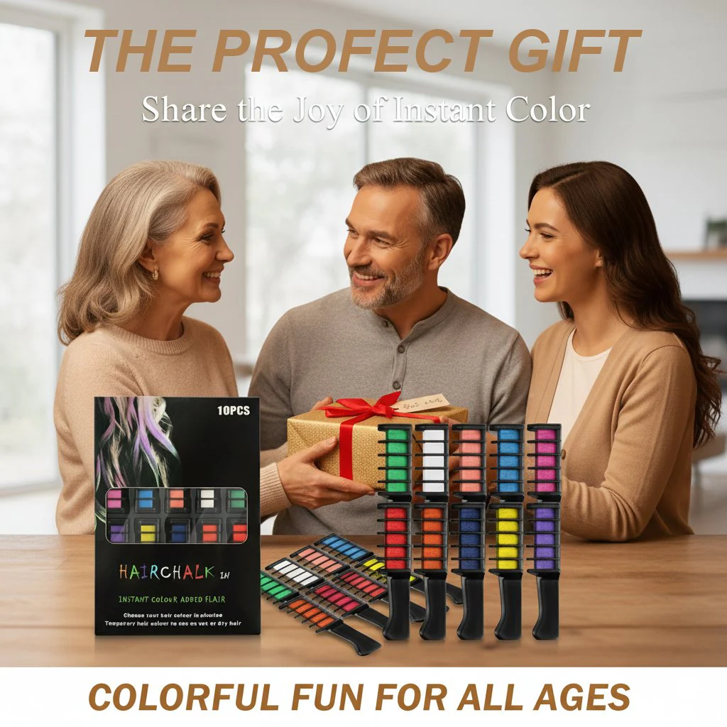 📢📢Buy 2 Get 1 Free⏰Temporary Hair Dye Chalk Comb- Cruelty Free