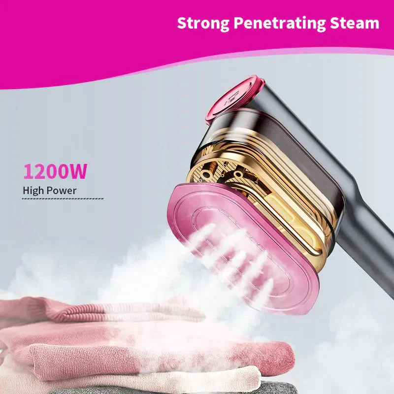 Garment steamer for clothes, hand steamer & iron 2 in 1, 15-second rapid heating, large control panel, 100-240 V wide voltage, suitable for worldwide travel, Christmas gifts