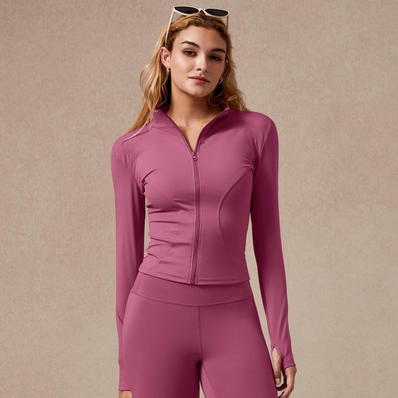 New Stand-Up Neck Covering Yoga Coat for Women