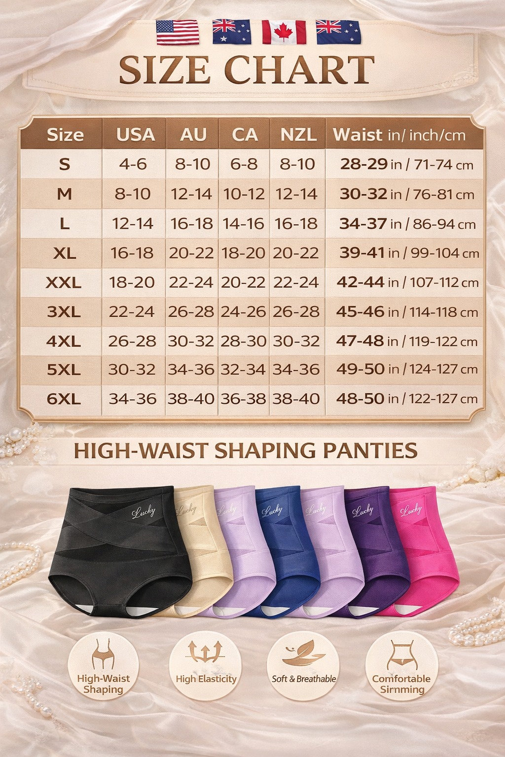 🌸LAST DAY 50% OFF🌸High-Waist Tummy Control Seamless Shaping Lucky Panties