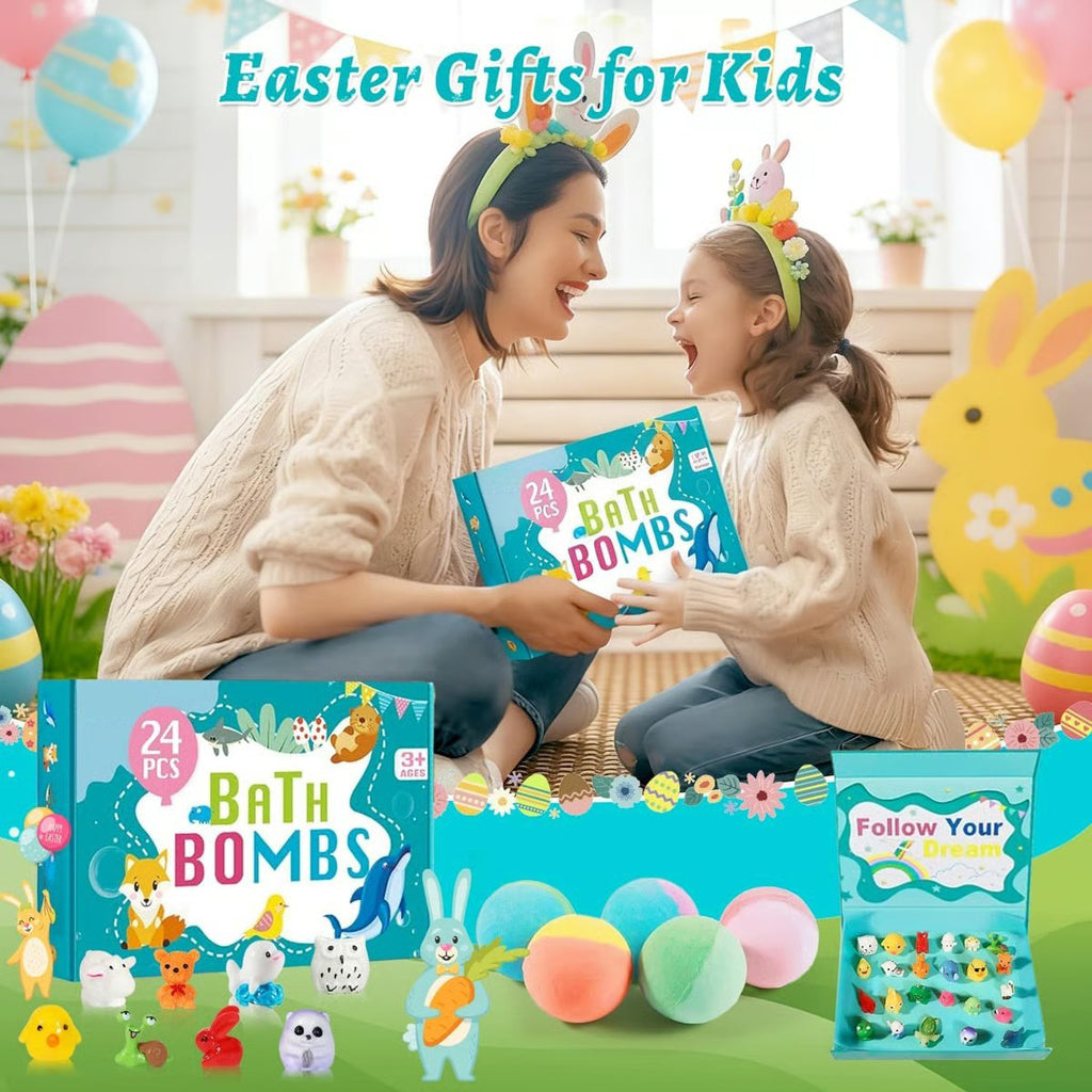 ⏰LAST DAY 50% OFF ✨ Natural Bath Bombs for Kids with Mega Bubbles & Surprise Inside 🥚🛁 One Bomb Fills the Whole Tub 🎁
